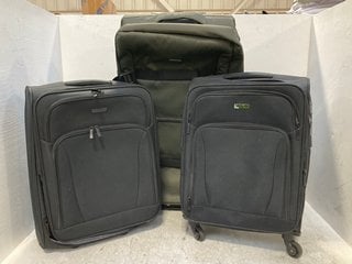 3 X ASSORTED TRAVEL LUGGAGE BAGS TO INCLUDE JOHN LEWIS & PARTNERS BLACK HAND LUGGAGE: LOCATION - D11