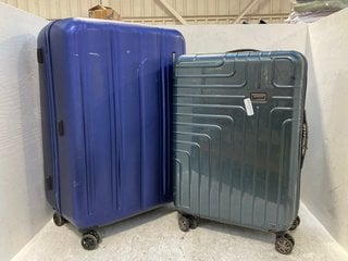 2 X ASSORTED TRAVEL LUGGAGE BAGS TO INCLUDE JOHN LEWIS & PARTNERS SUITCASE IN BLUE: LOCATION - D11