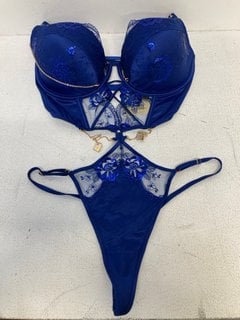 HONEY BIRDETTE JOULES FRENCH NAVY BODYSUIT SIZE UK 34G - RRP £155: LOCATION - BOOTH