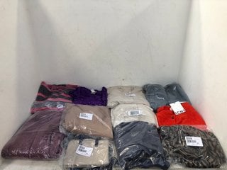 QTY OF ASSORTED WOMEN CLOTHING TO INCLUDE ICHI LAMORA K WAIST COAST IN ORANGE - SIZE XL & WOMENS LONG SLEEVE TOP IN PURPLE - SIZE L: LOCATION - D16