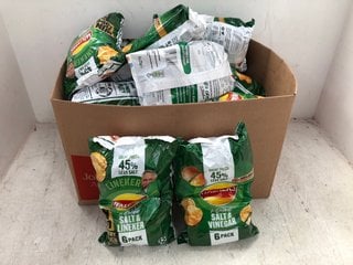 QTY OF WALKERS SALT & VINEGAR 6 PACK CRISPS BBE - 12/10/24: LOCATION - D17