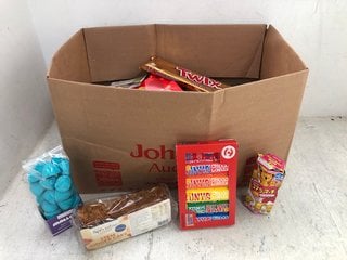 QTY OF ASSORTED CONSUMABLES TO INCLUDE JOE SEPHS TOFFEE APPLE & CINNAMON GOURMET POPCORN BBE- 31/10/24 & LONDON BISCUITS ALL BUTTER SHORTBREAD BBE- 31/10/24: LOCATION - D17