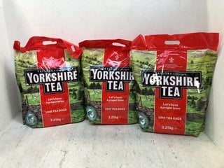 3 X YORKSHIRE TEA 1040 TEA BAGS - BBE 8/2024 (SOME ITEMS MAY BE PAST THE BBE DATE): LOCATION - C17