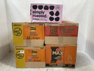 5 X BOXES OF ASSORTED CRISPS TO INCLUDE WALKERS ROAST CHICKEN - 32 X 32.5G - BBE 9/11/24: LOCATION - C16