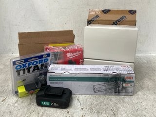 QTY OF ASSORTED HARDWARE ITEMS TO INCLUDE BRITISH BG GENERAL FORTRESS CIRCUIT PROTECTION METAL CONSUMER UNIT & KENRO EDEN DELICATE SILVER FRAME 7 X 5": LOCATION - C14