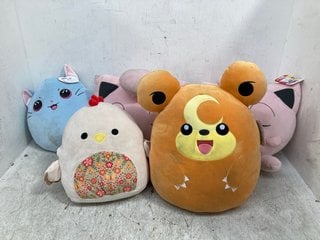 QTY OF ASSORTED TEDDYS TO INCLUDE SQUISHMALLOWS POKEMON TEDDIURSA: LOCATION - C14