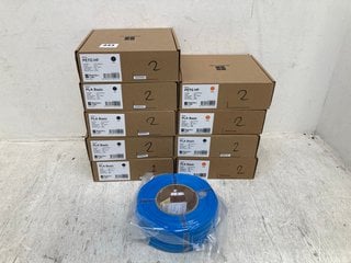 10 X BAMBU LAB 3D PRINTING FILAMENT FOR BAMBOO REUSABLE SPOOL IN BLACK/ORANGE/LAKE BLUE: LOCATION - C8