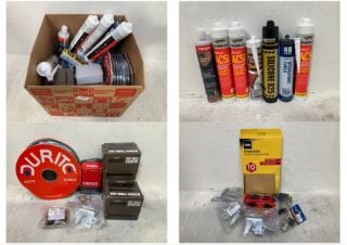 QTY OF ASSORTED HARDWARE ITEMS TO INCLUDE EVERFLEX CONTACT AC50 ACOUSTIC SEALANT & ADHESIVE: LOCATION - C4