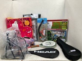 QTY OF ASSORTED SPORTS ITEMS TO INCLUDE UMBRO FOOTBALL GOALS 2X 50X44X44CM: LOCATION - C2