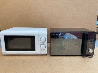 RUSSELL HOBBS COMPACT DIGITAL MICROWAVE IN BLACK MODEL: RHM2076B-AZ TO INCLUDE DAEWOO 20L 800W MICROWAVE IN WHITE MODEL: W-U0162311002: LOCATION - C1