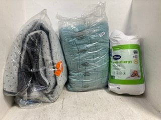 3 X ASSORTED HOUSEHOLD ITEMS TO INCLUDE SILENTNIGHT ANTI- ALLERGY 10.5 TOG SINGLE DUVET: LOCATION - B4