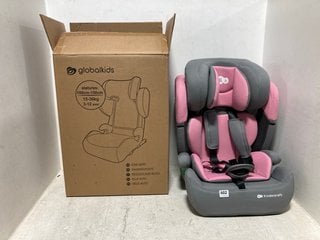 KINDERKRAFT CAR SEAT COMFORT UP I-SIZE BOOSTER CAR SEAT IN GREY/PINK TO INCLUDE GLOBAL KIDS BOOSTER CAR SEAT: LOCATION - B6