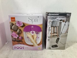 SENSIO SPA FOOT SPA TO INCLUDE DAEWOO 12 IN 1 UPRIGHT OR HANDHELD STEAM MOP: LOCATION - B9