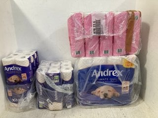 QTY OF ASSORTED TOILET ROLLS TO INCLUDE ANDREX ULTIMATE QUILTS 4 X ROLLS: LOCATION - B9