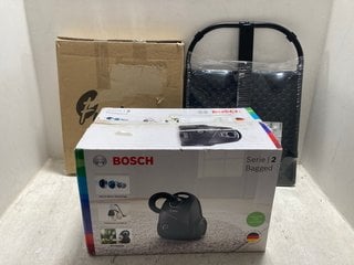 3 X ASSORTED HOUSEHOLD ITEMS TO INCLUDE BOSCH SERIE 2 BAGGED VACUUM CLEANER IN BLACK: LOCATION - B10