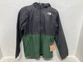 THE NORTH FACE TEEN WARM STORM JACKET IN BLACK/GREEN IN UK SIZE XL: LOCATION - B14