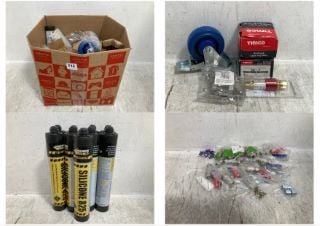 QTY OF ASSORTED HARDWARE ITEMS TO INCLUDE EVERBUILD TECNIC SILICONE 825: LOCATION - B15