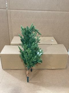 JOHN LEWIS & PARTNERS PRE-LIT GREEN POTTED BASKET TREE 4.5FT TO INCLUDE JOHN LEWIS & PARTNERS PRE-LIT GREEN POTTED COTSWOLD TREE 3FT: LOCATION - B19