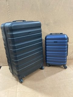 JOHN LEWIS & PARTNERS LARGE BLACK SUITCASE TO INCLUDE JOHN LEWIS & PARTNERS SMALL NAVY SUITCASE: LOCATION - B21