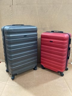 JOHN LEWIS & PARTNERS LARGE GREY SUITCASE TO INCLUDE JOHN LEWIS & PARTNERS MEDIUM RED SUITCASE: LOCATION - B21