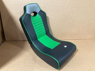 CHILDRENS GREEN AND BLACK GAMING ROCKER CHAIR: LOCATION - A18