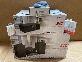 6 X ASSORTED TECH ITEMS TO INCLUDE JVC WIRELESS MICRO DAB HI-FI: LOCATION - A17