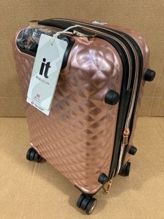 IT ROSE GOLD TEXTURED SMALL CARRY ON SUITCASE: LOCATION - A12