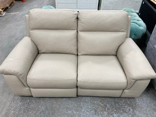 NICOLETTI HOME MEDIUM 2 SEATER POWER RECLINER LEATHER SOFA IN TAUPE LEATHER: LOCATION - B8