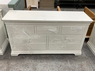 COTSWOLD FURNITURE CHANTILLY 3 OVER 4 DRAWER CHEST IN WARM WHITE FINISH: LOCATION - B8