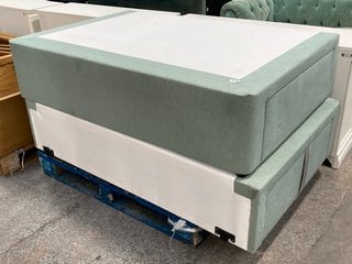 LOAF.COM TIGHT SPACE KING SIZE STORAGE DIVAN BASE IN LIGHT GREEN CLEVER VINTAGE LINEN FABRIC: LOCATION - B8