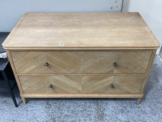 LOAF.COM FLAPPER 2 DRAWER DOUBLE WARDROBE BOTTOM SECTION ONLY IN LIGHT WEATHERED STYLE OAK FINISH: LOCATION - B8