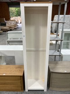 COTSWOLD FURNITURE TALL SLIM STYLE DISPLAY UNIT IN IVORY AND OAK: LOCATION - B8