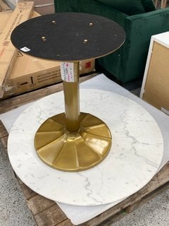 JOHN LEWIS & PARTNERS JEWEL ROUND DINING TABLE IN WHITE MARBLE AND BRASS FINISH - RRP £799: LOCATION - D1