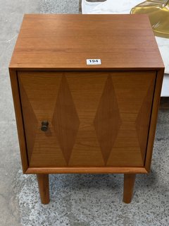 JOHN LEWIS & PARTNERS MARQUETRY 1 DOOR BEDSIDE TABLE IN ACORN WOOD FINISH - RRP £249: LOCATION - D1