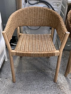 JOHN LEWIS & PARTNERS BURFORD DINING CHAIR IN NATURAL WOVEN STYLE RATTAN AND WOOD FINISH: LOCATION - D1