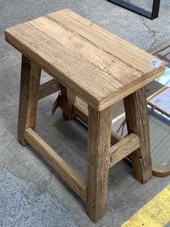 IBO RECLAIMED WOOD LOW STOOL - NATURAL - ONE SIZE - RRP £195: LOCATION - C2