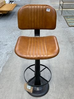 NARWANA BAR CHAIR - AGED TAN - ONE SIZE - RRP £350: LOCATION - C2