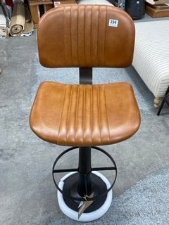 NARWANA BAR CHAIR - AGED TAN - ONE SIZE - RRP £350: LOCATION - C2