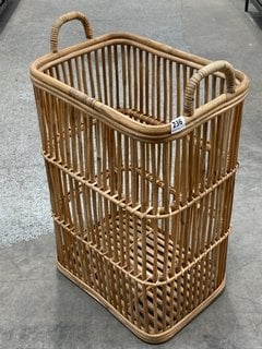 NKUKU CANE STYLE LAUNDRY HAMPER IN NATURAL FINISH: LOCATION - C2