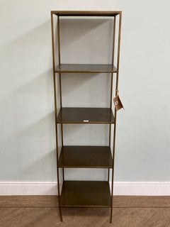 MAHI SHELVING UNIT - ANTIQUE BRASS - 170 X 46 X 36CM - RRP £495: LOCATION - C2