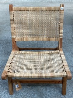 MADRISANA ACACIA & RATTAN WOVEN CHAIR - NATURAL - ONE SIZE - RRP £495: LOCATION - C2