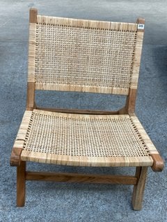 MADRISANA ACACIA & RATTAN WOVEN CHAIR - NATURAL - ONE SIZE - RRP £495: LOCATION - C2