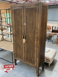 YASHA REEDED MANGO WOOD CABINET - RRP £1400: LOCATION - C2