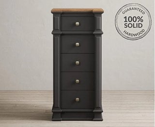 LAWSON/BEWLEY CHARCOAL 5 DRAWER TALLBOY - RRP £449: LOCATION - B2