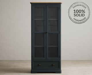 BRIDSTOW/ASHTON BLUE GLAZED DISPLAY CABINET - RRP £629: LOCATION - B2