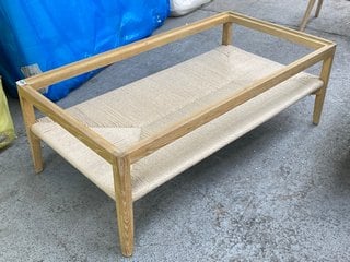 LOAF.COM KEEPSAKE COFFEE TABLE IN NATURAL (MISSING GLASS TOP): LOCATION - D3