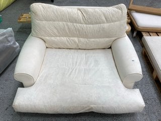 LOAF.COM DIXIE LOVESEAT IN NATURAL (MISSING CUSHION COVERS): LOCATION - D3