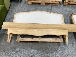 LOAF.COM MIRABELLE KINGSIZE BED FRAME IN NATURAL OAK & NATURAL FABRIC RRP - £1495: LOCATION - D3 (KERBSIDE PALLET DELIVERY)