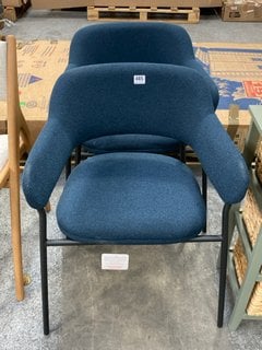 PAIR OF JOHN LEWIS & PARTNERS WISE DINING CHAIRS IN BLUE: LOCATION - C4