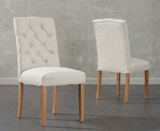 ISABELLA CREAM FABRIC DINING CHAIRS - PAIRS - RRP £320: LOCATION - B3